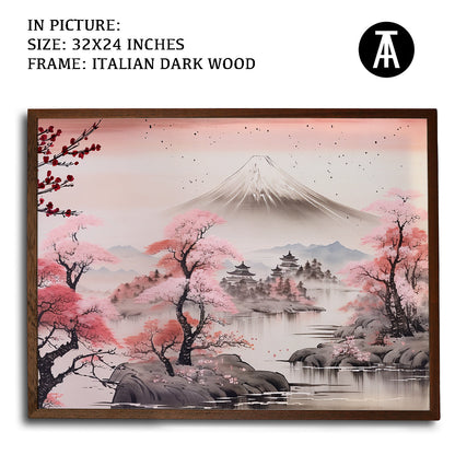 Artwork in Dark Wood Frame