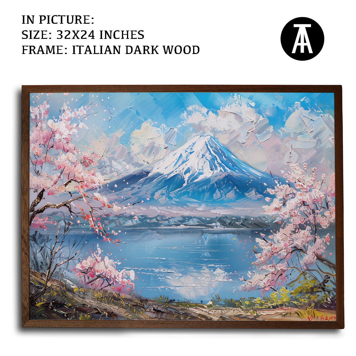 Artwork in Dark Wood Frame