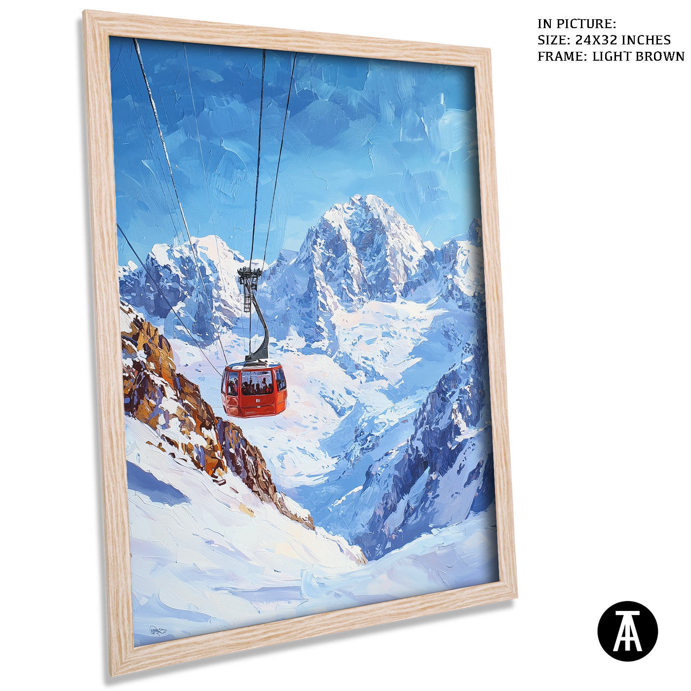 Artwork in Dark Brown Frame