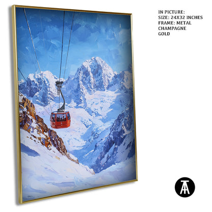 Artwork in Light Brown Frame