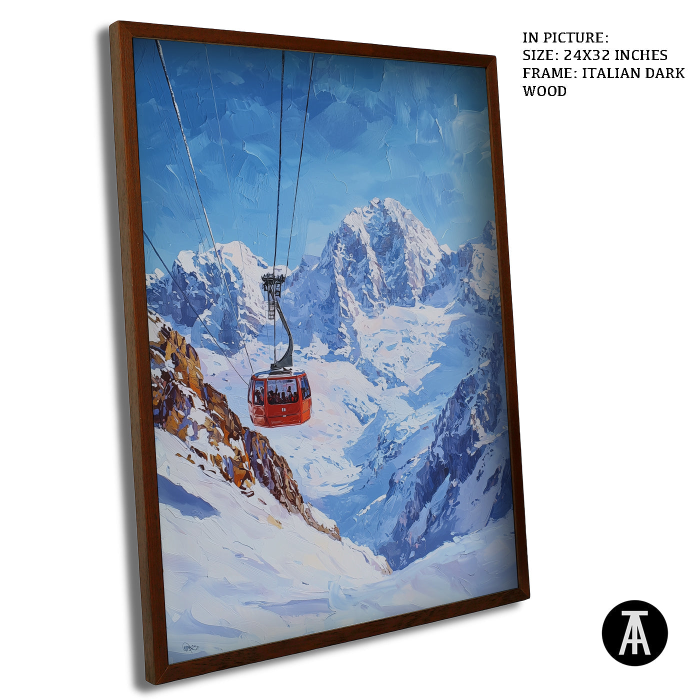 Artwork in Dark Wood Frame