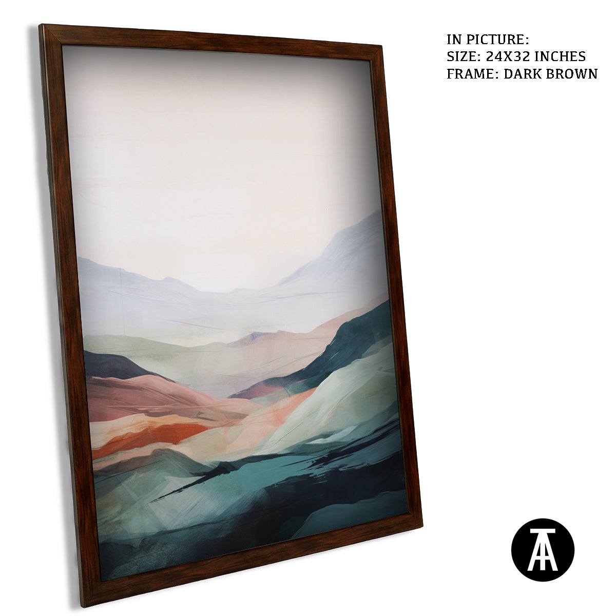 Sample Artwork in Dark Brown Frame