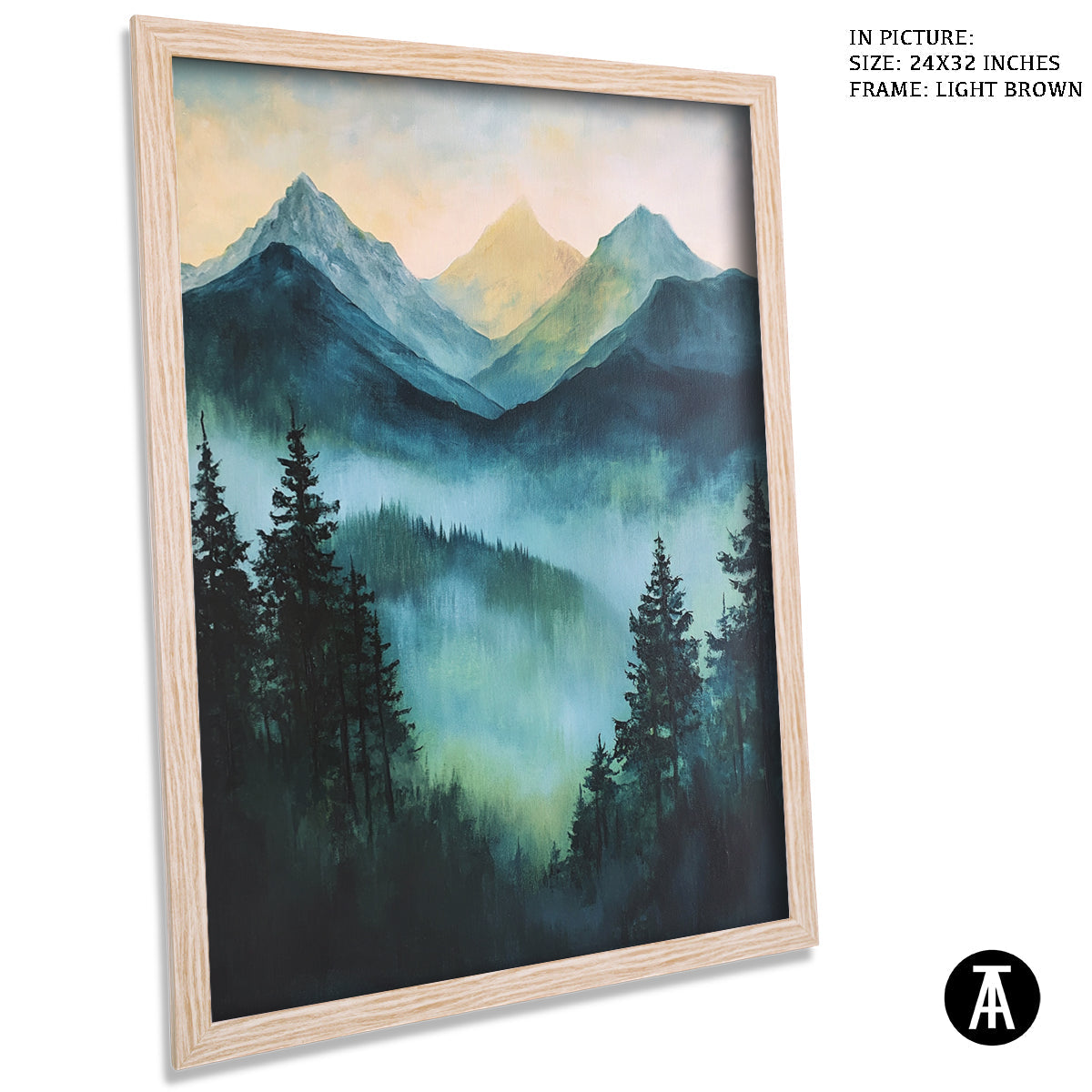 Artwork in Dark Brown Frame