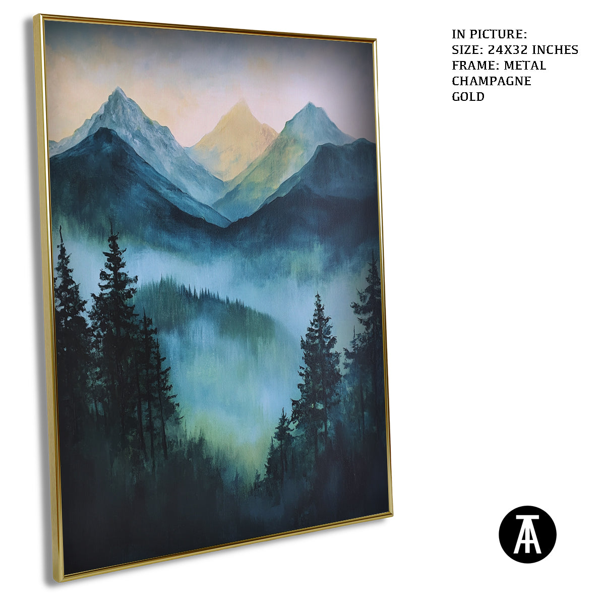 Artwork in Light Brown Frame