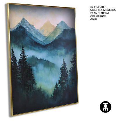 Artwork in Light Brown Frame