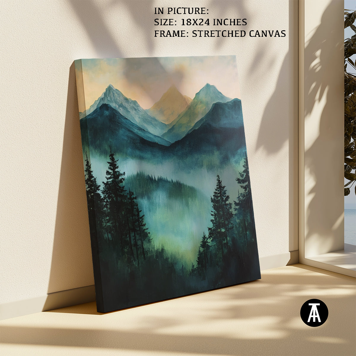 Artwork in Natural Wood Frame