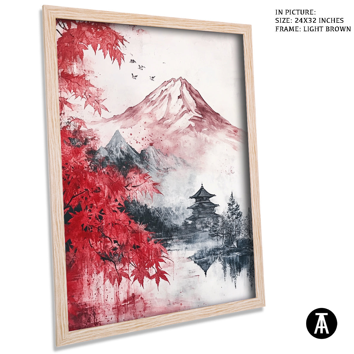 Artwork in Dark Brown Frame
