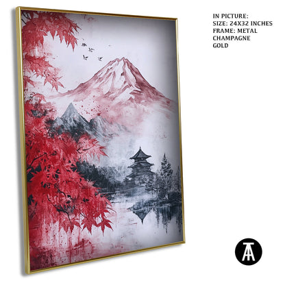 Artwork in Light Brown Frame
