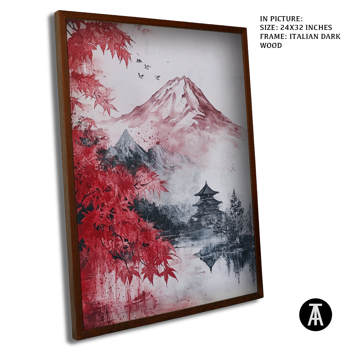 Artwork in Dark Wood Frame