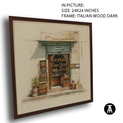 Artwork in Dark Wood Frame
