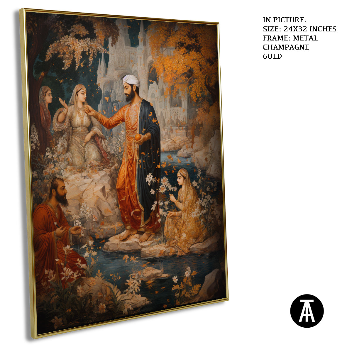 Artwork in Light Brown Frame