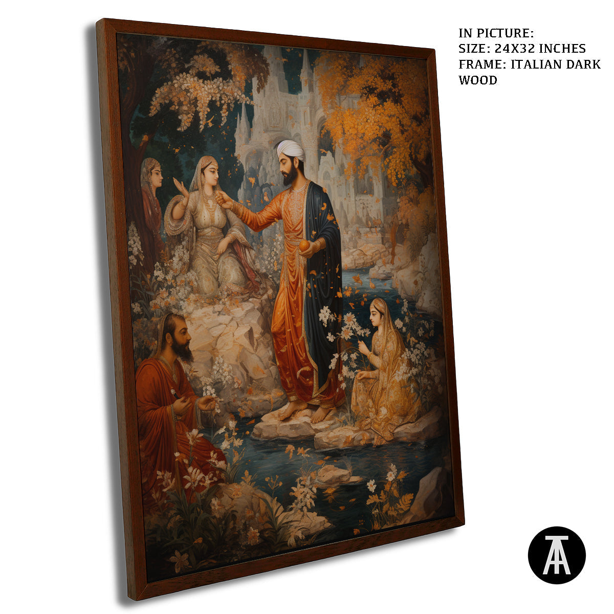 Artwork in Dark Wood Frame
