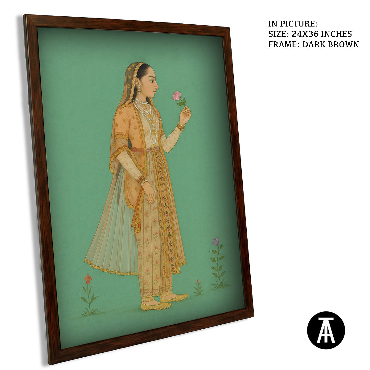 Artwork in Dark Brown Frame