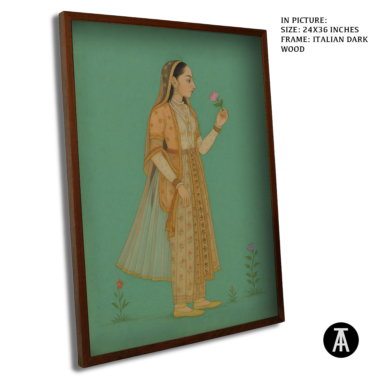 Artwork in Dark Wood Frame