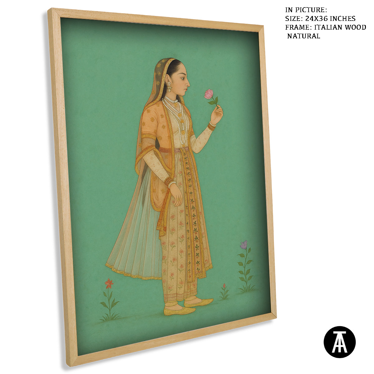 Artwork in Natural Wood Frame