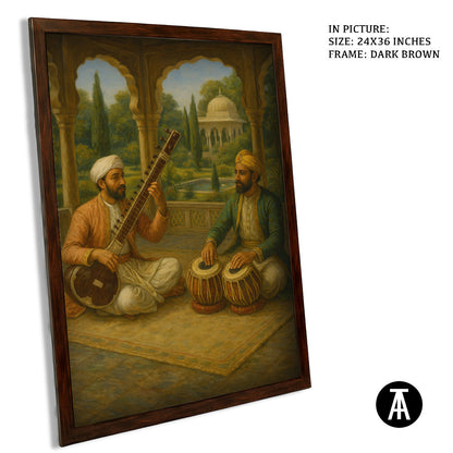 Artwork in Dark Brown Frame