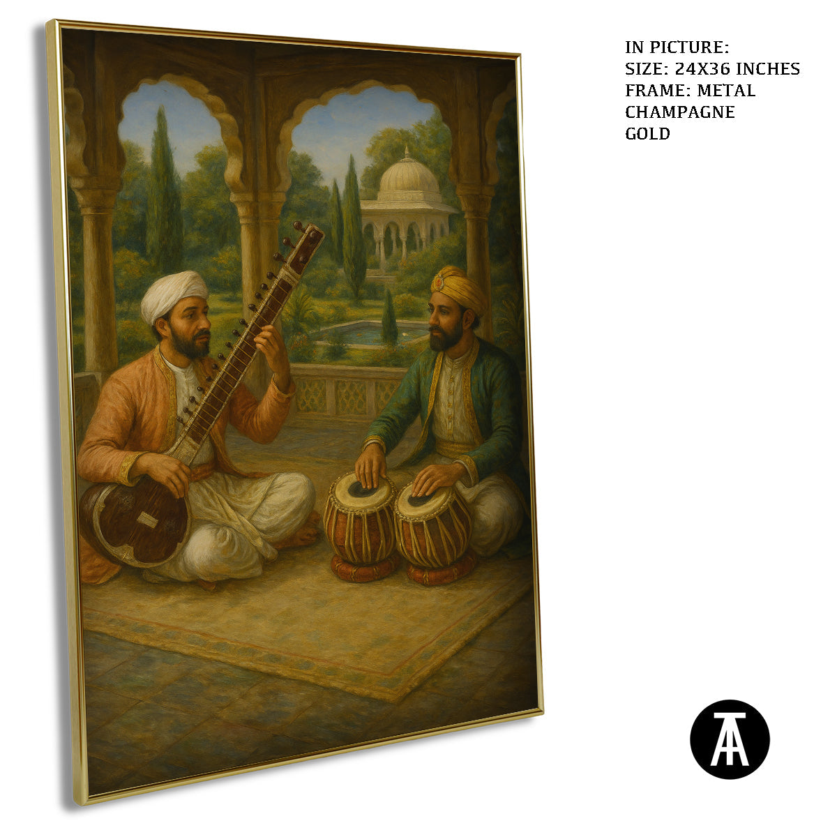 Artwork in Metal Champagne Gold Frame