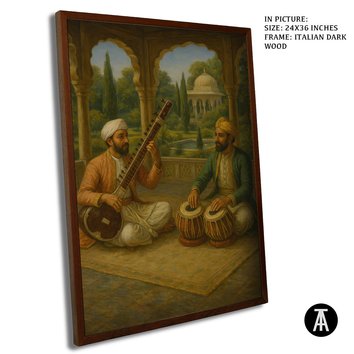 Artwork in Dark Wood Frame