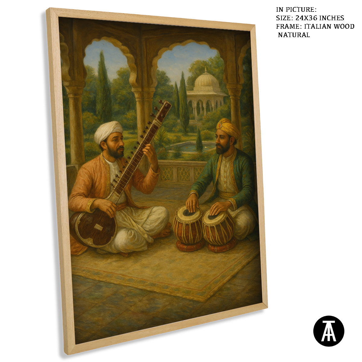 Artwork in Natural Wood Frame