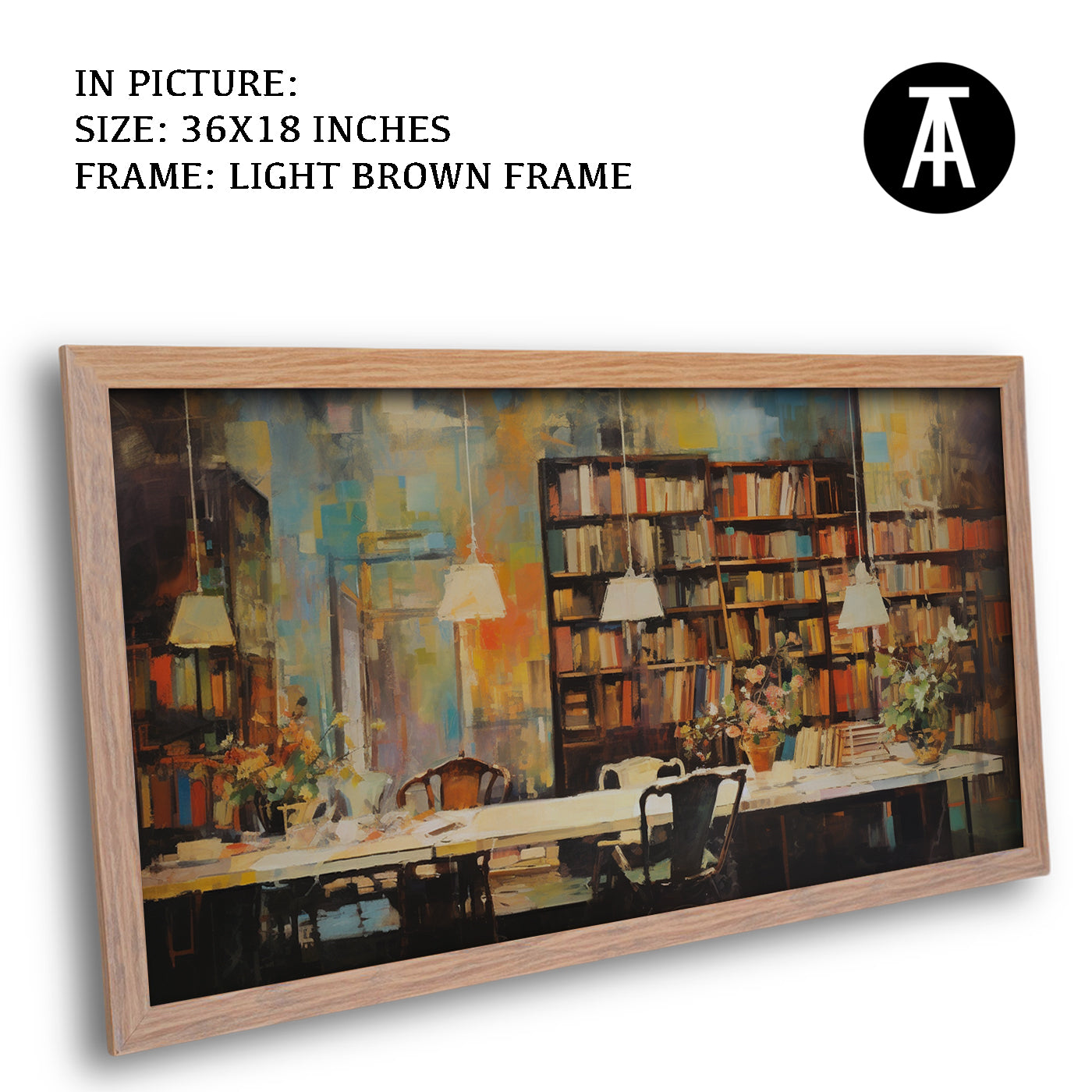 Artwork in Dark Brown Frame