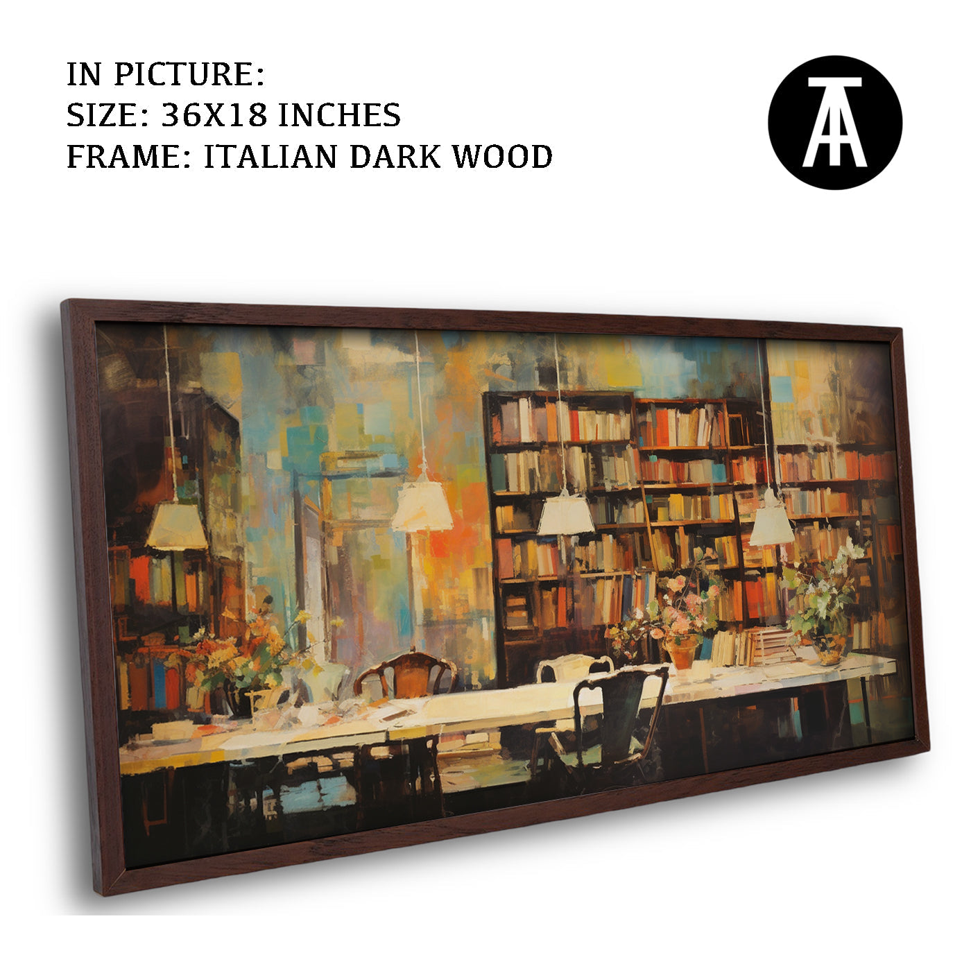 Artwork in Dark Wood Frame