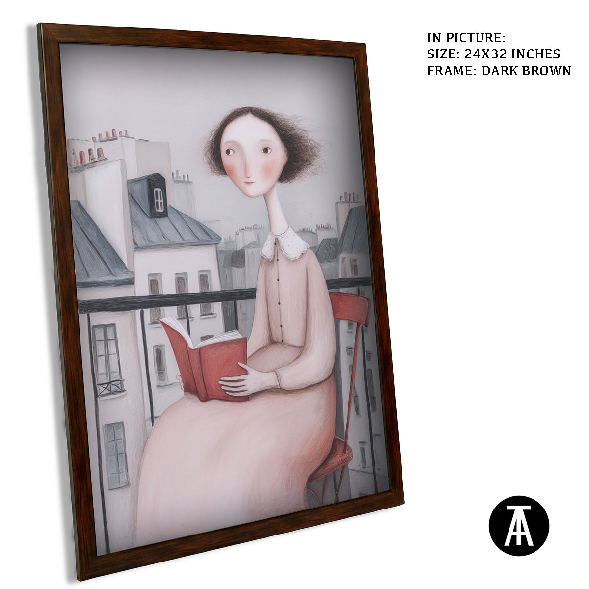 Artwork in Dark Brown Frame