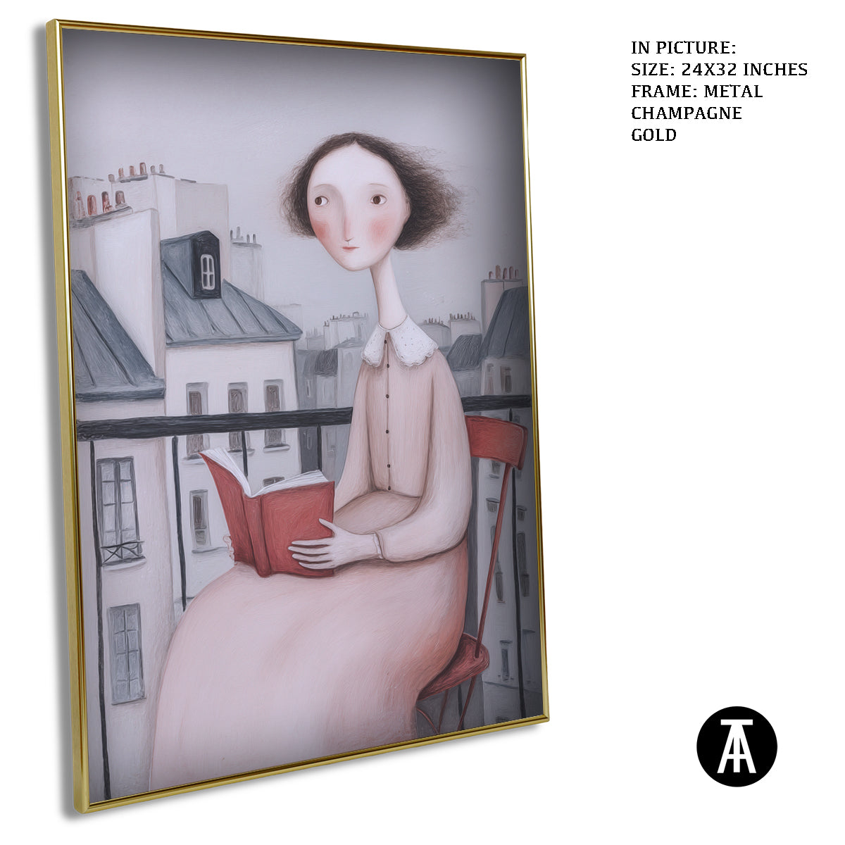 Artwork in Metal Champagne Gold Frame