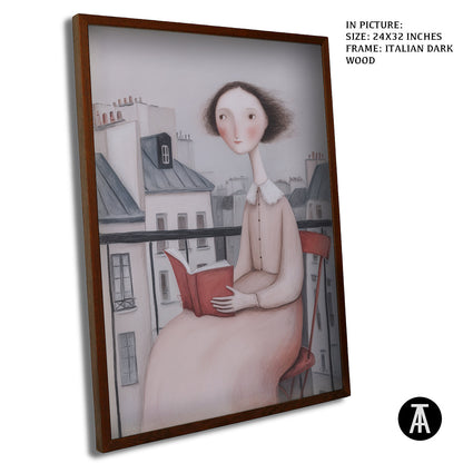 Artwork in Dark Wood Frame