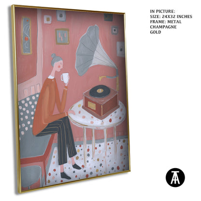 Artwork in Metal Champagne Gold Frame