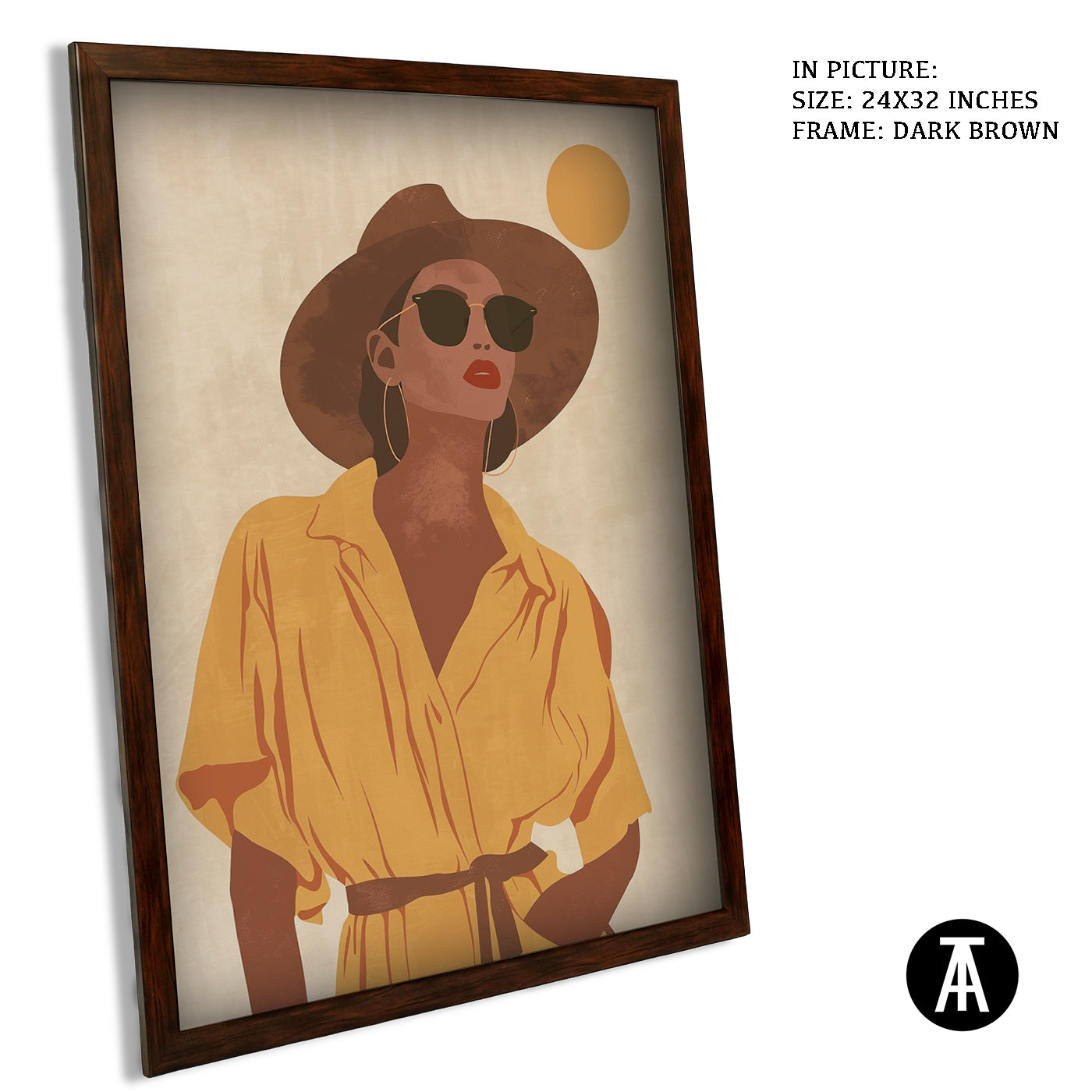 Artwork in Dark Brown Frame