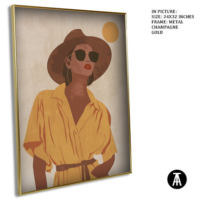 Artwork in Metal Champagne Gold Frame
