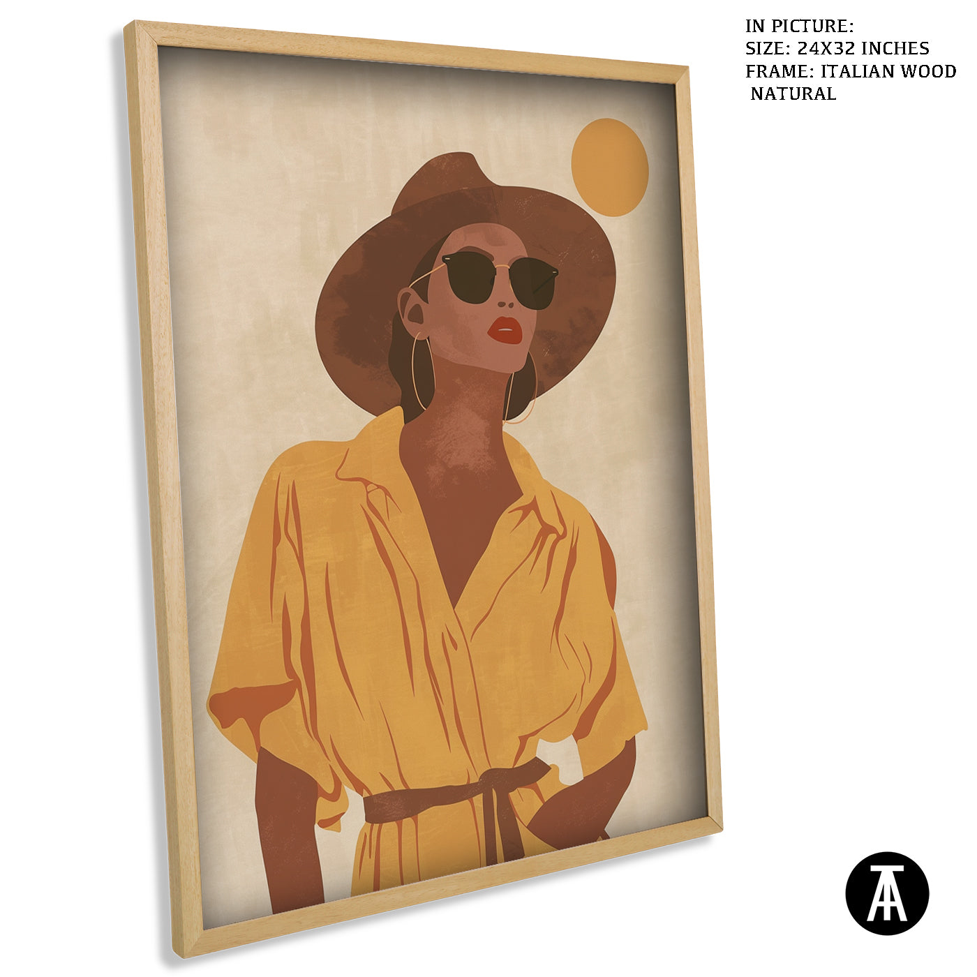 Artwork in Natural Wood Frame