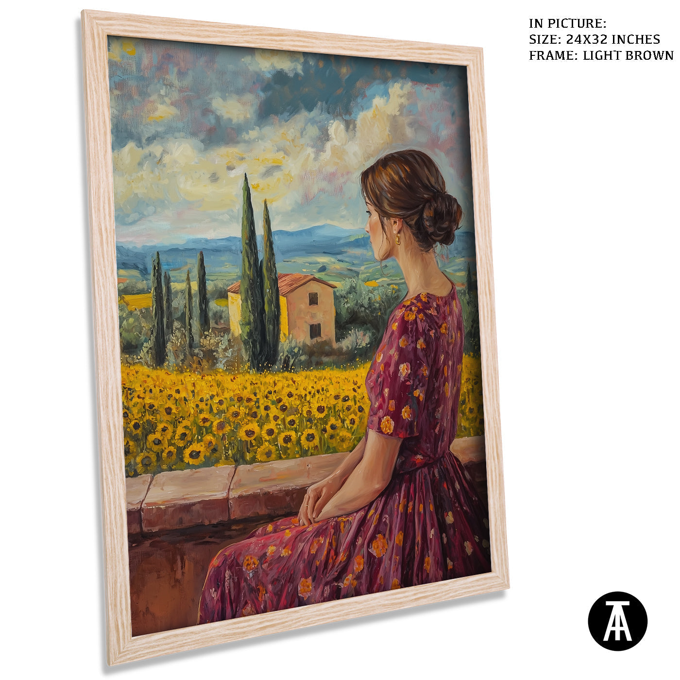 Artwork in Dark Brown Frame