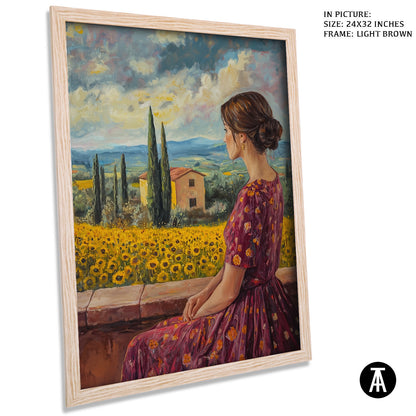 Artwork in Dark Brown Frame