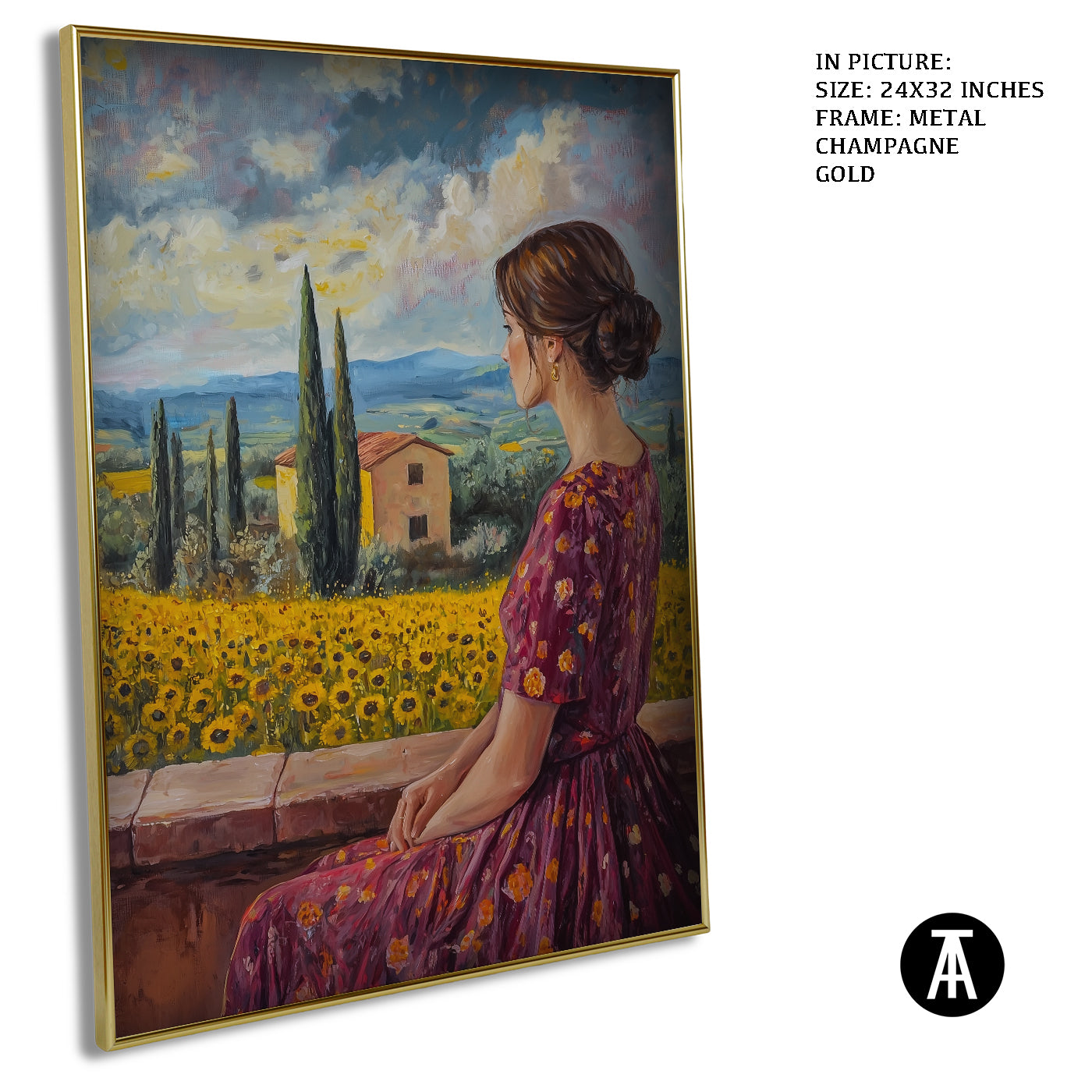 Artwork in Light Brown Frame