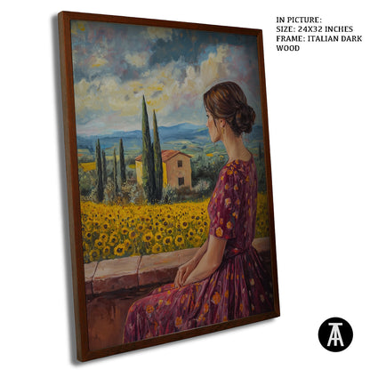 Artwork in Dark Wood Frame