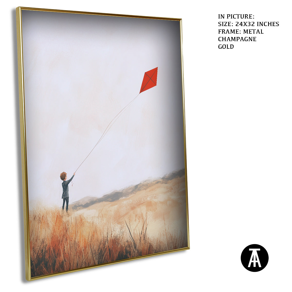 Artwork in Light Brown Frame