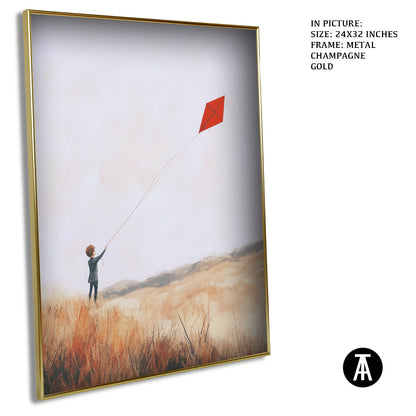 Artwork in Light Brown Frame