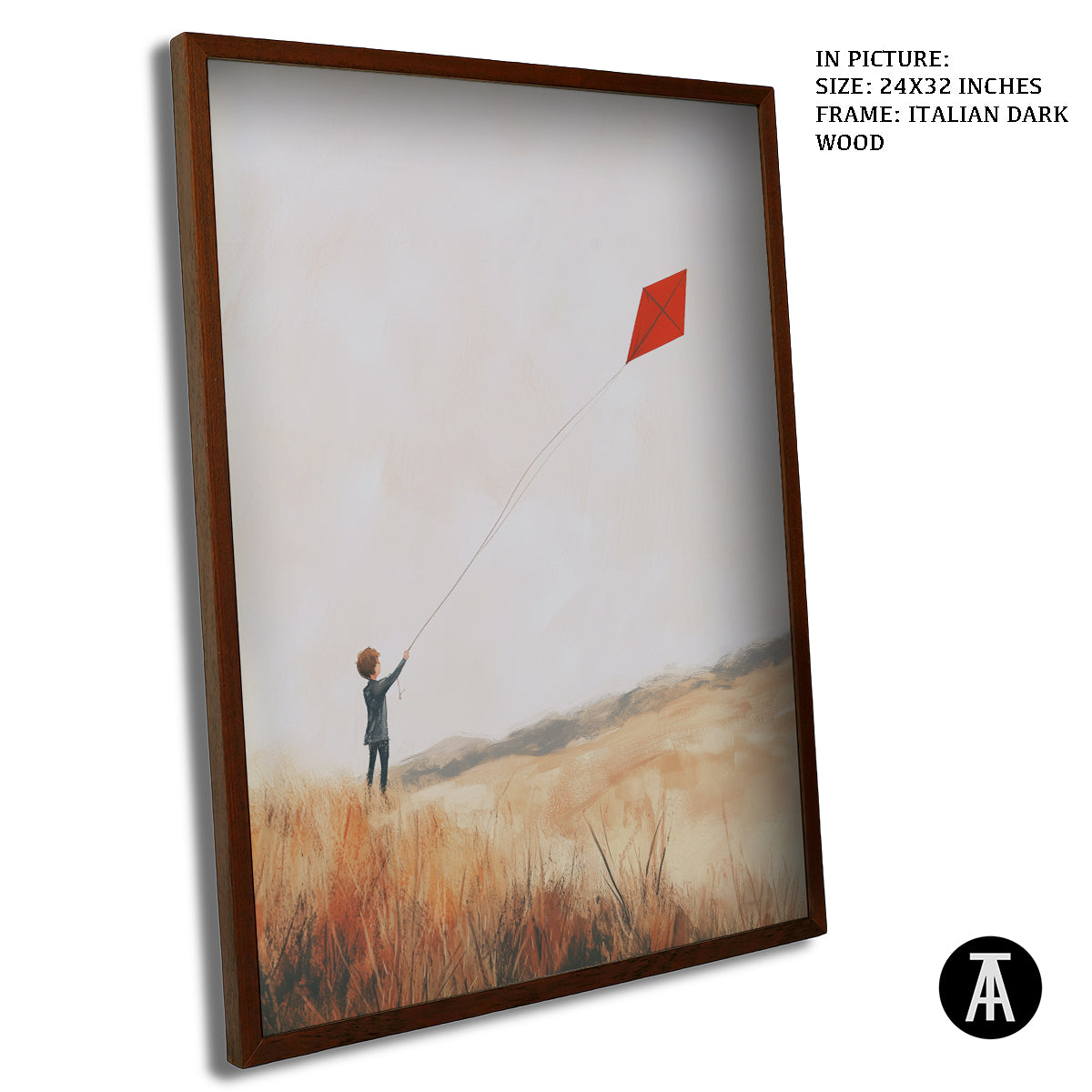 Artwork in Dark Wood Frame