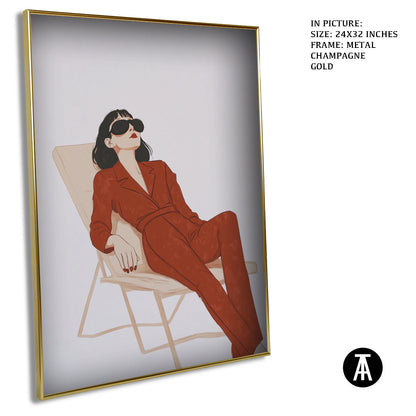 Artwork in Light Brown Frame