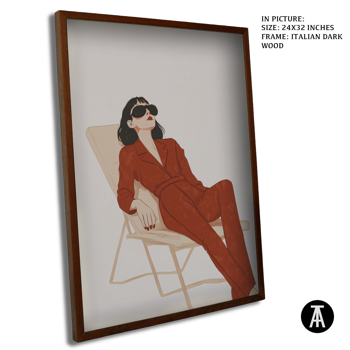 Artwork in Dark Wood Frame