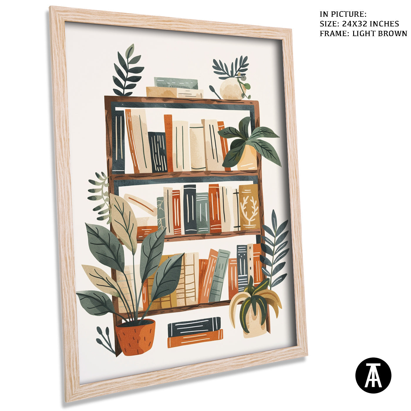 Artwork in Light Brown Frame