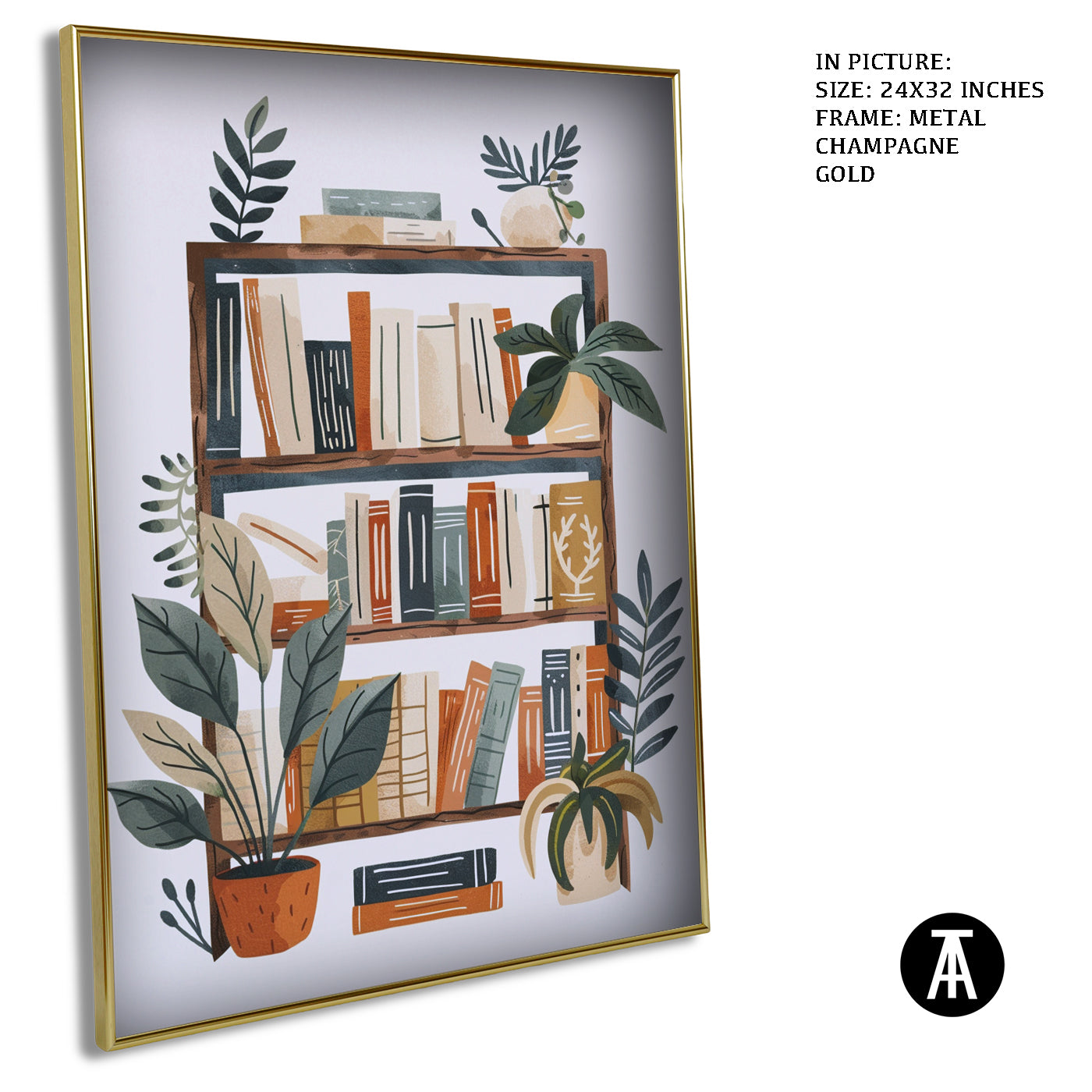 Artwork in Metal Champagne Gold Frame