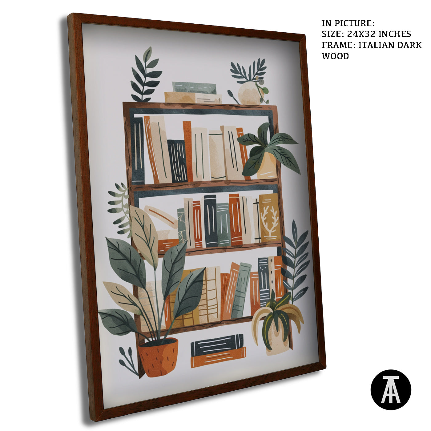 Artwork in Dark Wood Frame