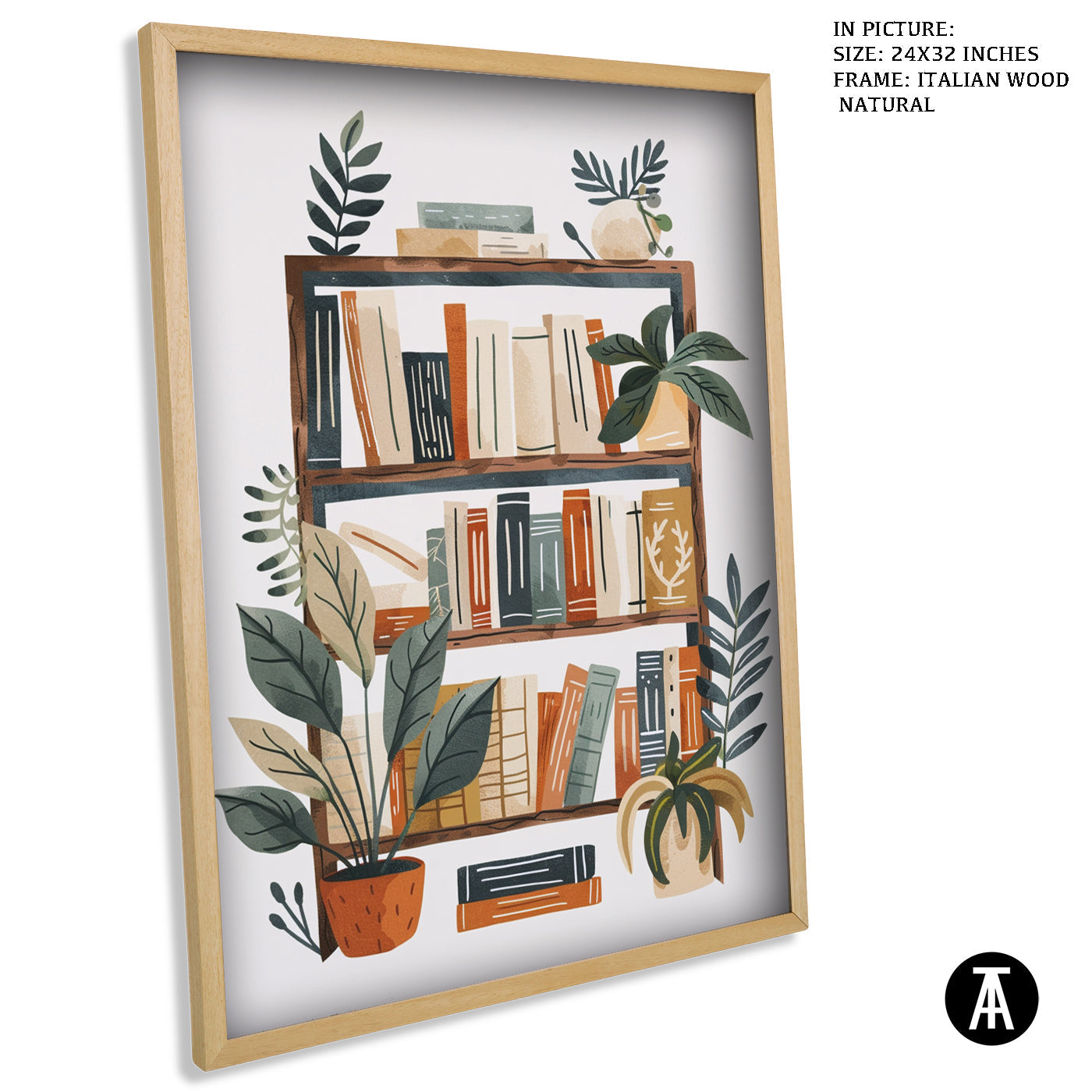 Artwork in Natural Wood Frame