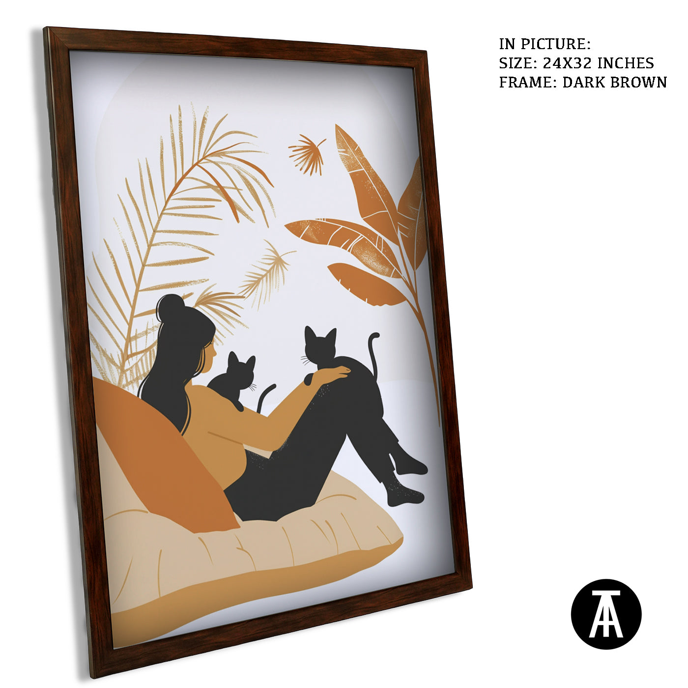 Artwork in Dark Brown Frame