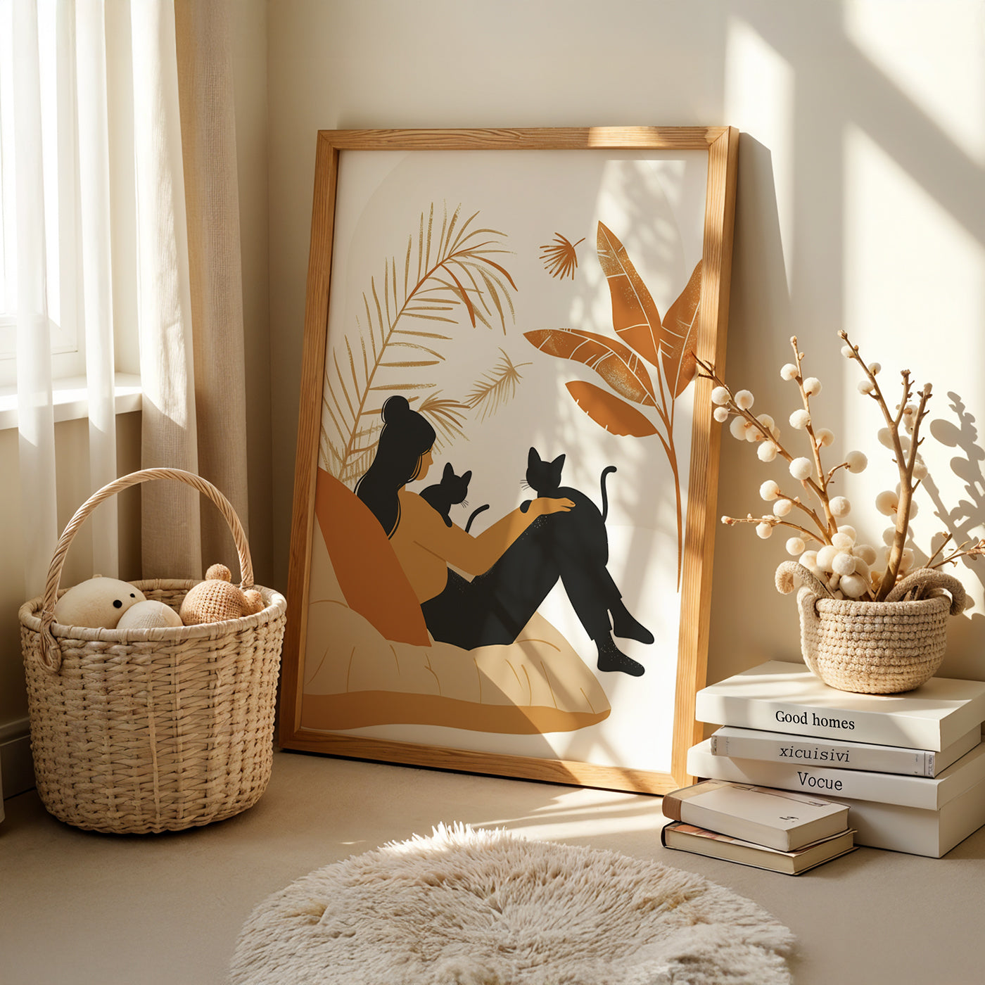 Boho Art Painting in a Lifestyle Setting
