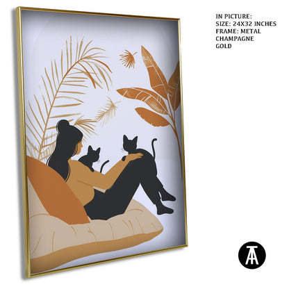 Artwork in Metal Champagne Gold Frame