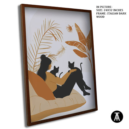 Artwork in Dark Wood Frame