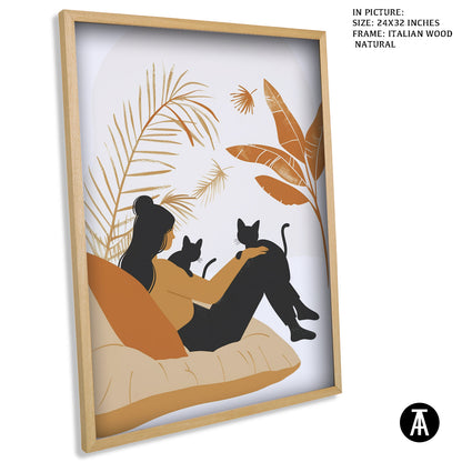 Artwork in Natural Wood Frame